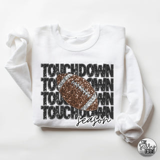 Faux Glitter Touchdown Season (Multiple Shirt Styles)