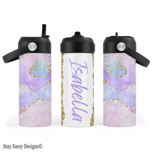 Load image into Gallery viewer, Personalized Unicorn Marble Water Bottle
