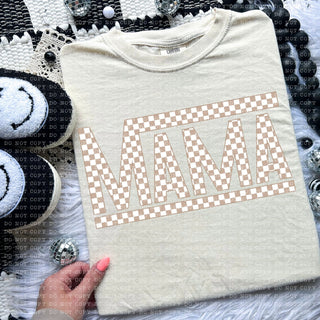 Brown Checkered Mama Shirt