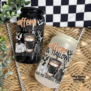 16 oz. Caffeine and Halloween Libbey Glass Tumbler