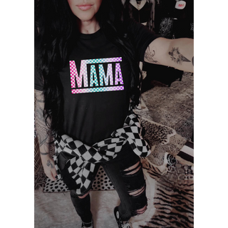 Pastel Checkered Mama Shirt