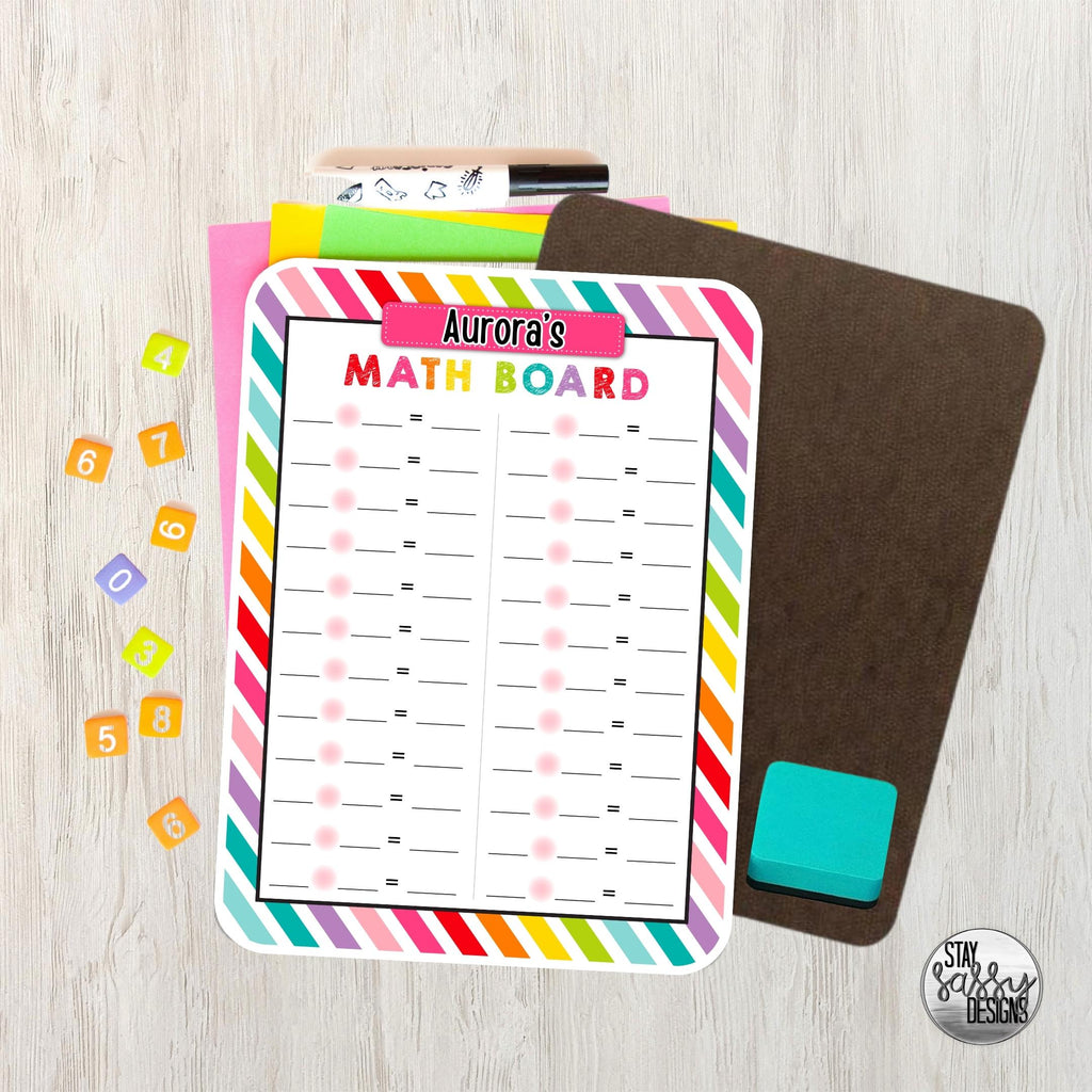 Personalized Bright Math Board – Stay Sassy Designs