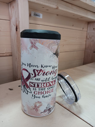 Breast Cancer Strong 4 in 1 Can Cooler/Tumbler
