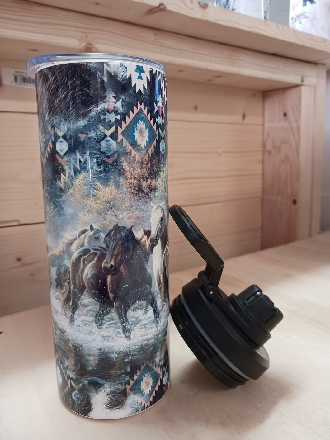 Wild Horses 25 oz. Dual Lid Tumbler - Water Bottle
