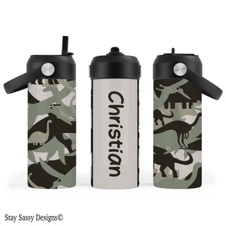 Personalized Dino Camo Water Bottle