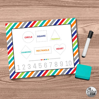 Traditional Shapes & Numbers Learning Board