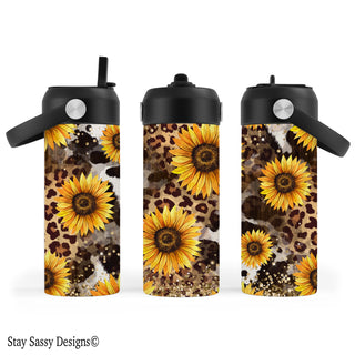 Sunflower Leopard Water Bottle