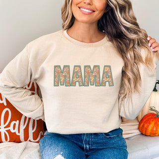 Boho Florals Text Faux Mama Embroidered (Multiple Shirt Styles)