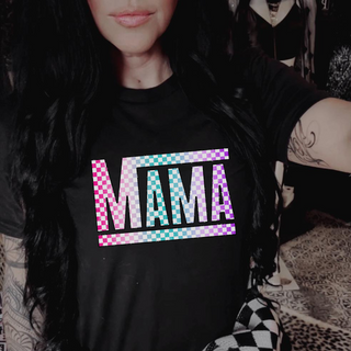 Pastel Checkered Mama Shirt