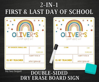 Boho 2 in 1 First/Last Day Of School Dry Erase Sign