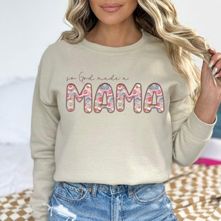 So God Made A Mama Faux Embroidered (Multiple Shirt Styles)