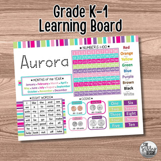 Personalized Bright Grade 1-2 Learning Board