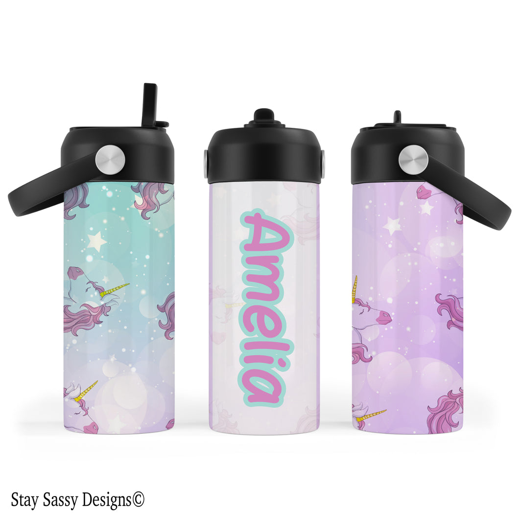 Personalized Unicorn Sparkle Water Bottle