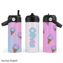 Load image into Gallery viewer, Personalized Kawaii Ice Cream Water Bottle
