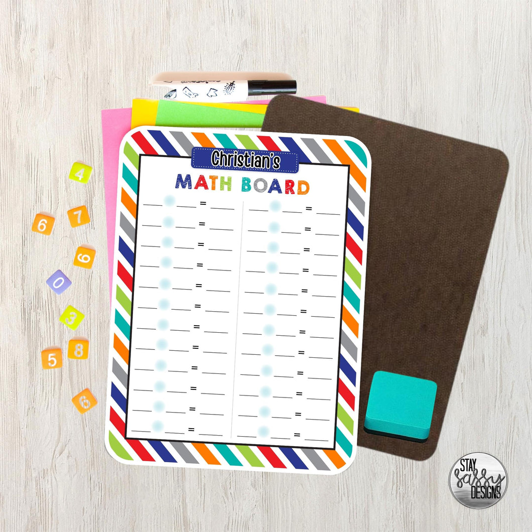 Personalized Traditional Math Board