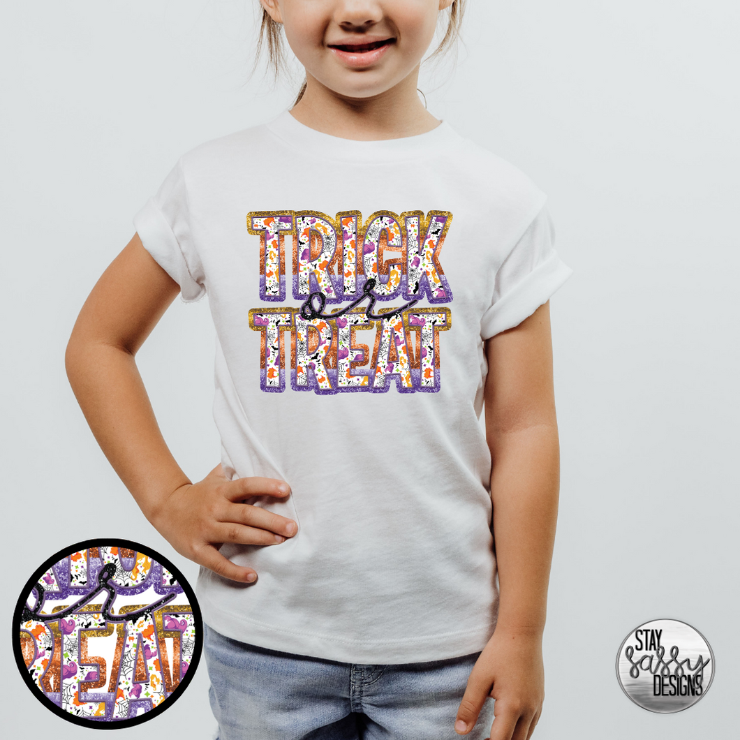 Faux Glitter Trick Or Treat (Multiple Colors Available)