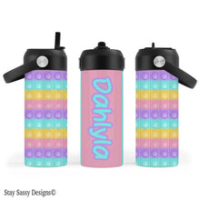 Load image into Gallery viewer, Personalized Pastel Pop It Water Bottle
