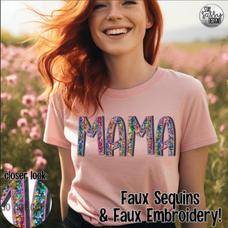 Rainbow Glitter Mama (Multiple Shirt Styles)