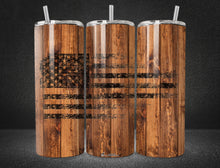 Load image into Gallery viewer, Wood Grain Flag Tumbler
