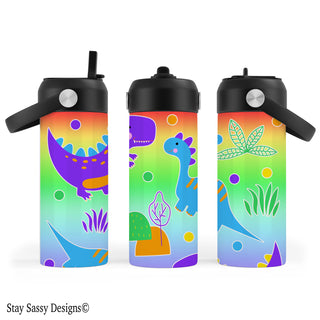 Personalized Bright Dino Water Bottle