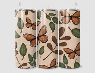 Butterfly Leaves Cottage Core Tumbler