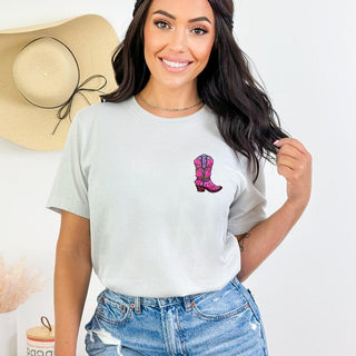 Cowboy Boot Faux Embroidered (Multiple Shirt Styles)