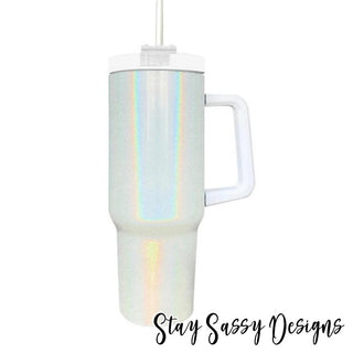 40 oz. Boho Rainbow Tumbler w/Handle