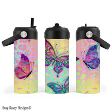 Load image into Gallery viewer, Butterfly Leopard Print Water Bottle
