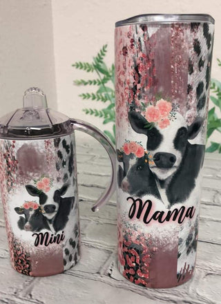 Moo Cow Mama & Mini Tumbler Set