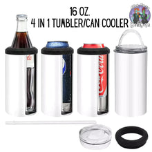 Load image into Gallery viewer, Rose &amp; Skull 4 in 1 Can Cooler/Tumbler
