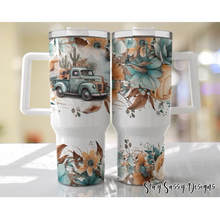 Load image into Gallery viewer, 40 oz. Country Floral Truck Tumbler w/Handle
