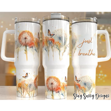 Load image into Gallery viewer, 40 oz. Boho Floral Just Breathe Tumbler w/Handle
