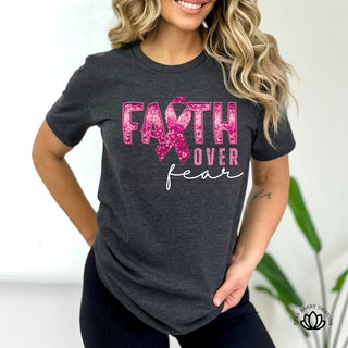 Glitter Faith Over Fear (Multiple Shirt Styles)