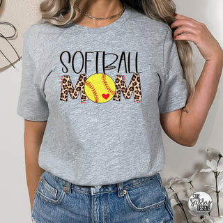 Leopard Softball Mom Shirt