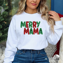 Load image into Gallery viewer, Faux Glitter Merry Mama (Multiple Shirt Styles)
