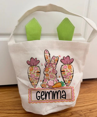 Camo Easter bunny tote reusable kids Easter basket