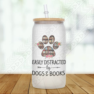 Dogs & Books Glass Can