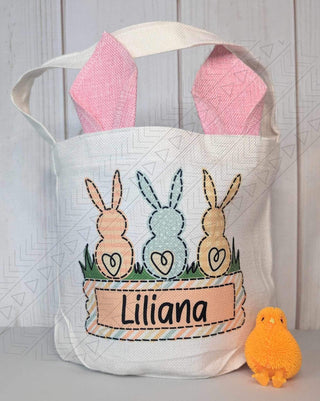 Easter bunny tote reusable kids Easter basket