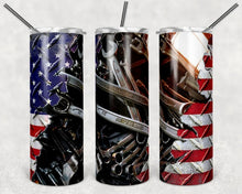 Load image into Gallery viewer, American Flag Tools Tumbler
