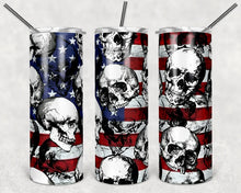Load image into Gallery viewer, American Flag Skull Tumbler

