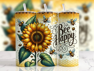 Bee Happy Sunflower Tumbler