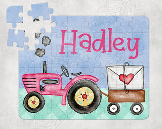 Love Tractor Pink Puzzle