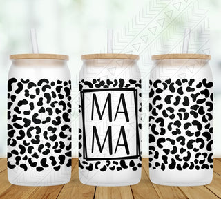 Mama Leopard Full Wrap Glass Can