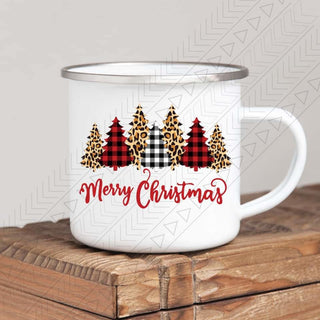 Merry Christmas Trees 2 Enamel Mug Mug