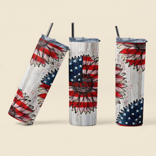 Patriotic Sunflower Tumbler