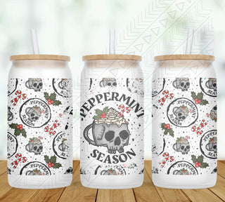 Peppermint Season Glass Can