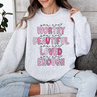 Worthy Beautiful Loved Enough Shirts & Tops