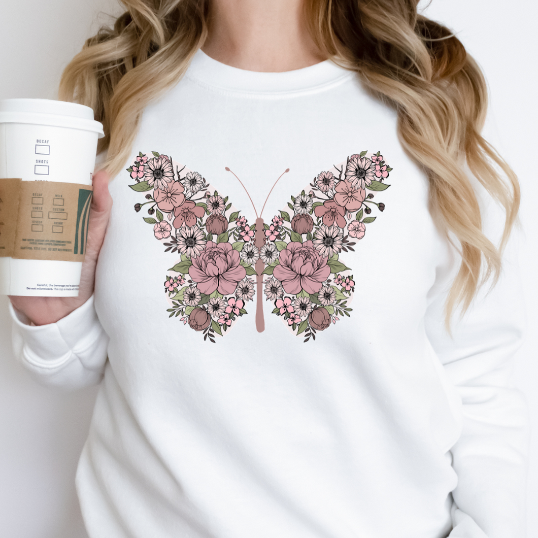 Floral Butterfly Sweatshirt