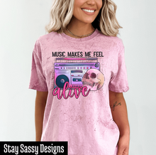 Load image into Gallery viewer, Music Makes Me Feel Alive Color Blast Tee
