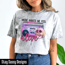 Load image into Gallery viewer, Music Makes Me Feel Alive Color Blast Tee
